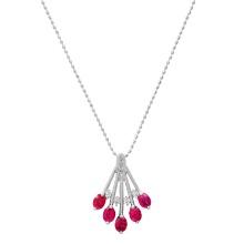 18K White Gold Setting with 0.60ct Ruby and 0.06ct Diamond Ladies Pendant