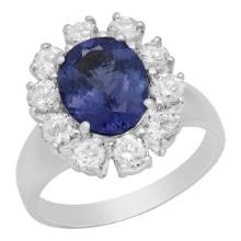 14k White Gold 2.51ct Tanzanite 1.00ct Diamond Ring