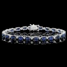 14K Gold 12.25ct Sapphire 0.47ct Diamond Bracelet