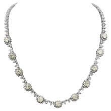 14k White Gold 6.05ct & 11.10ct Diamond Necklace