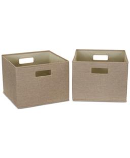 HOUSEHOLD ESSENTIALS 13 in. H X 13 in. W X 10 in. D Brown Canvas 1-Cube Organizer, Retail $39.99