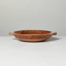 Wood Bowl with Carved Handles, Brown, Retail $19.99