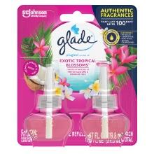 Glade PlugIns Refill, 2 Ct, Exotic Tropical Blossoms, 1.34 FL. Oz, Retail $10.00