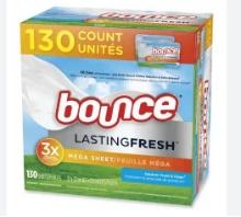 Bounce Fabric Softener Sheets, Outdoor Fresh and Clean, 130 Sheets/Box