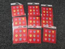 Hearts Stickers, 18 Count, 9 Packs