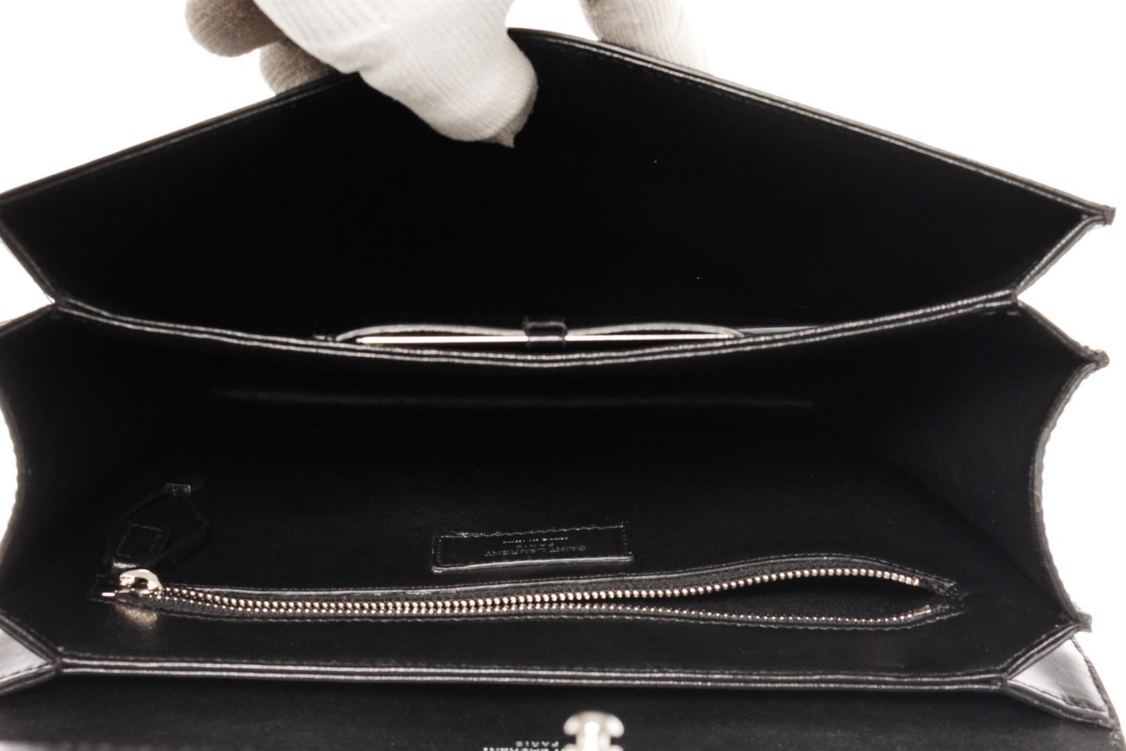 Saint Laurent Black Leather Babylone SHW Top Handle Bag