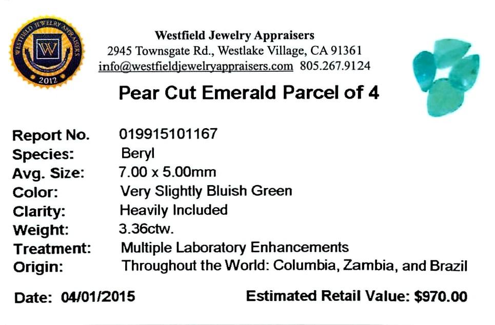 3.36 ctw Pear Mixed Emerald Parcel