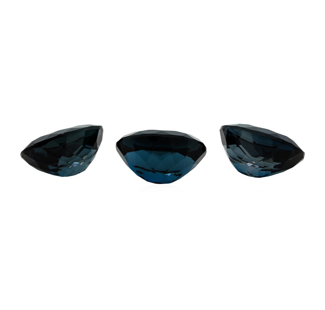 70.44 ctw. Natural Oval Cut London Blue Topaz Parcel of Three