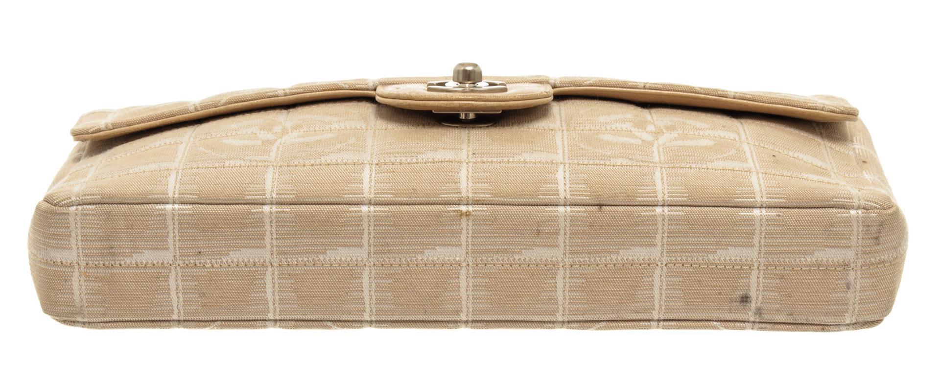 Chanel Tan Quilted Nylon New Travel Line Flap Shoulder Bag