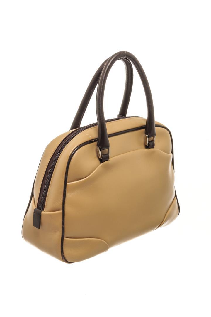 Prada Beige Leather Tote Bag