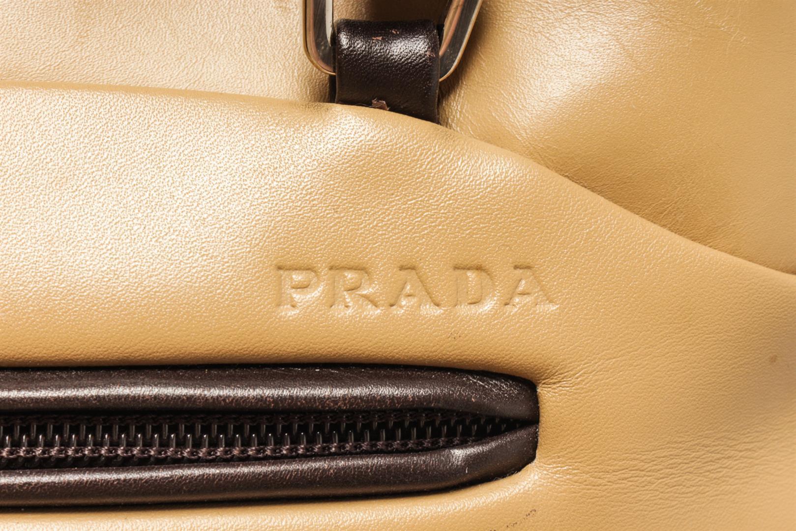 Prada Beige Leather Tote Bag