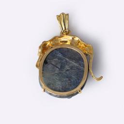 Antique Chinese Sapphire & Gold Pendant by Carlo Rici