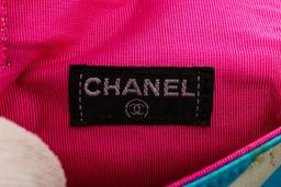 Chanel Blue Multicolor Satin Mini Chain Crossbody Bag