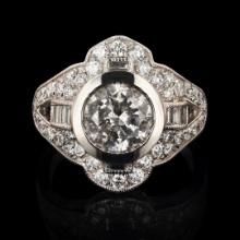 1.66 ctw CENTER Diamond Platinum Ring (2.74 ctw Diamonds)