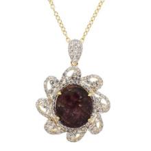 36.44 ctw Ruby and 4.74 ctw White Sapphire Sillver Pendant/Necklace