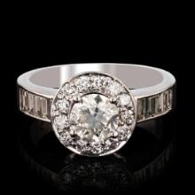 1.01 ctw CENTER Diamond 14K White Gold  Ring (2.01 ctw Diamonds)