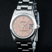 Rolex Stainless Steel Midsize Salmon Roman Smooth Bezel Datejust 31MM