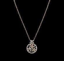 2.01 ctw Diamond Pendant With Chain - 14KT Tri Color Gold