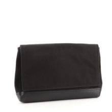 Balenciaga Flap Clutch Canvas with Leather Black