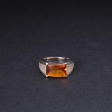 14K White Gold & Citrine Ring