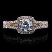 0.90 ctw CENTER Diamond 14K Yellow Gold Unity Ring (1.61 ctw Diamonds)