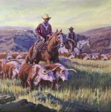 Longhorns Moving On by Richard Ho ORIGINAL