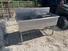 21" X 54" 3 Compartment Stainless Steel Sink