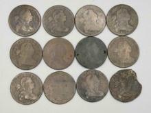 12 LARGE CENTS DRAPED BUST 1802 - 1807