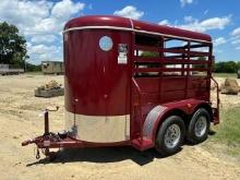 UNUSED 2023 WW 10'x5' BUMPER PULL STOCK TRAILER, TANDEM AXLE, HAS BILL OF O