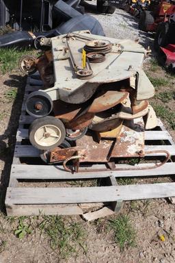 Lot Of Mower Decks and Bagger Items