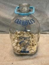 Carroll's gallon milk bottle w/buttons