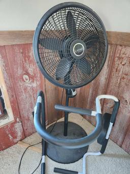 Fan on Stand & Exercise Equipment