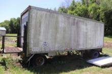 Vintage storage trailer includes homemade trailer dolly