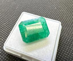 Emerald Cut Green Emerald Gemstone Stunning Green 13.55Ct