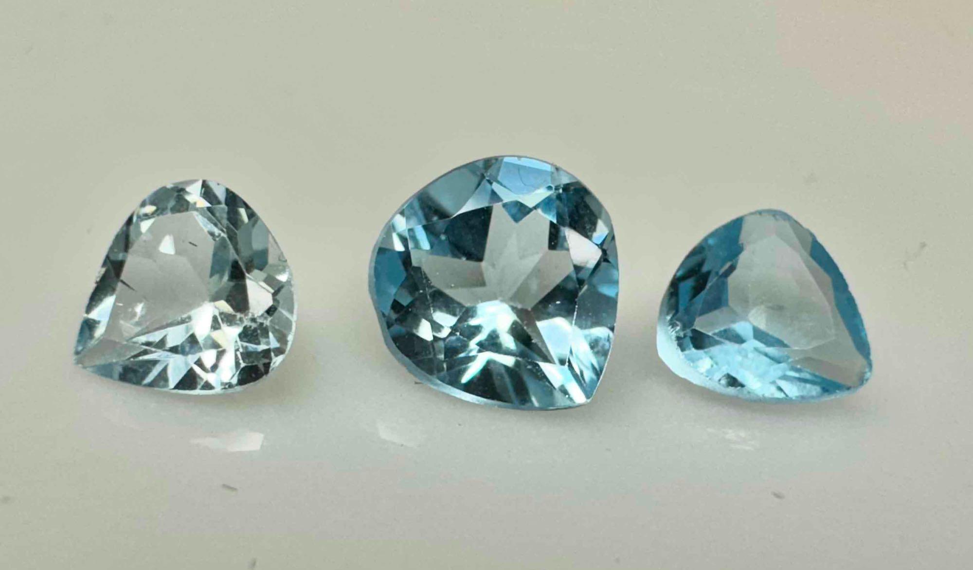 3 Trillion Cut Topaz Gemstones 3.2ct total