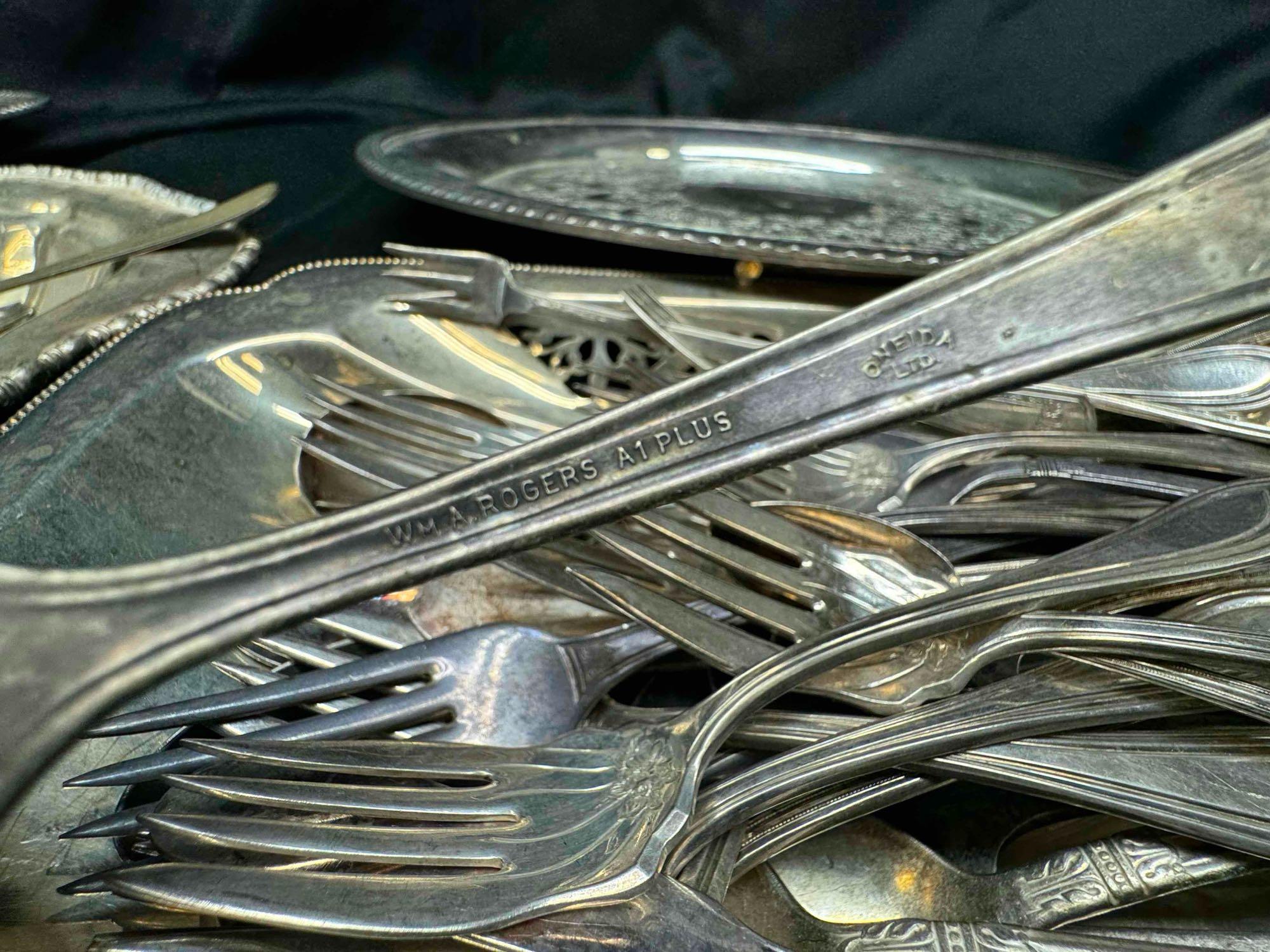 Silver Plated Kitchenware Flatware WM Rogers, GOWE SILBER, Sweden, Electro Nickleplate more