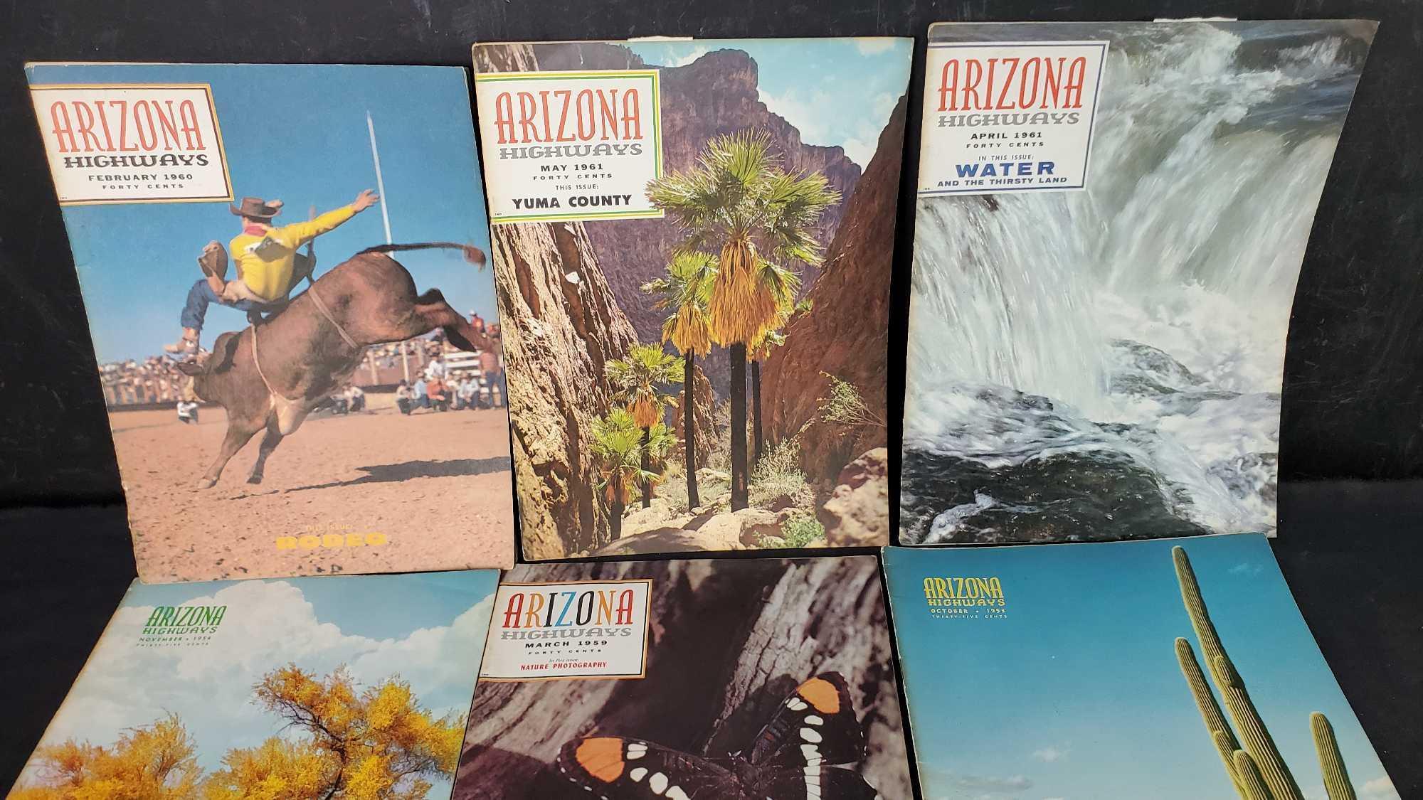 Lot approx. 20 vintage Arizona Highways magazines 1950s-60s