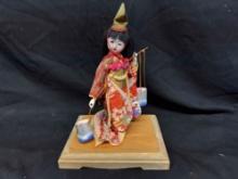 Vintage Japanese Gofun Shiokumi Display Doll