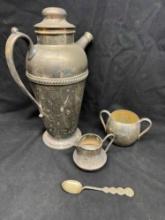 Silver Plated Pitcher, Spoon and more