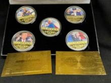 5 24k Gold Plated Donald Trump Collector Coins
