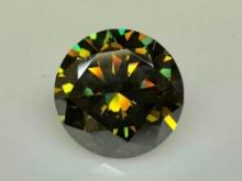 4.6ct Brilliant Cut Yellow Green Moissanite Diamond Gemstone GRA Cert