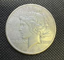 1924-S Silver Peace Dollar 90% Silver Coin 0.93 Oz