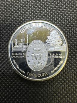 2x 1/2 Ounce 999 Fine Silver Queen Of Peace Bullion Coins
