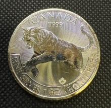 2016 Canadian Cougar 1 Troy Oz 9999 Fine Silver Bullion Coin