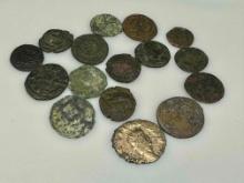 Nice (Lot of 16) Roman Bronze/Billon Imperial Coins, 27 BC to 476 AD.