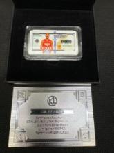 Silver Plated Kobe Bryant Bullion Bar With COA