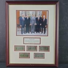 Framed Presidents 1991 Autographed Photo Nixon Bush Reagan Ford J.Carter