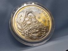 2023 GSM 1 Troy Oz .999 Fine Silver Santa Merry Christmas Silver Round