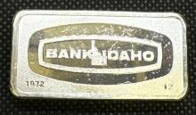 2.3 Oz Sterling Silver Franklin Mint Bank Idaho Bullion Bar