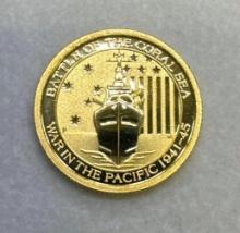 2014 War In The Pacific 1/10 Oz 999.9 Fine Gold Bullion Coin